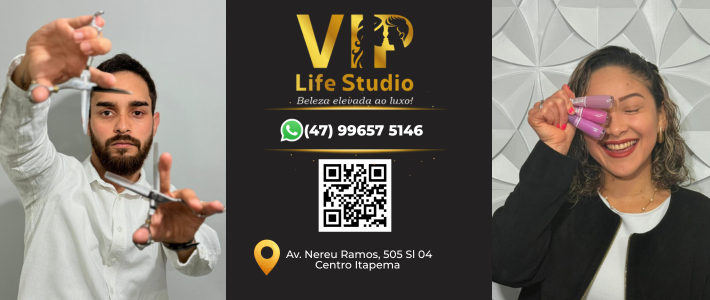 Slider Barbearia em Itapema, Vip Life Studio