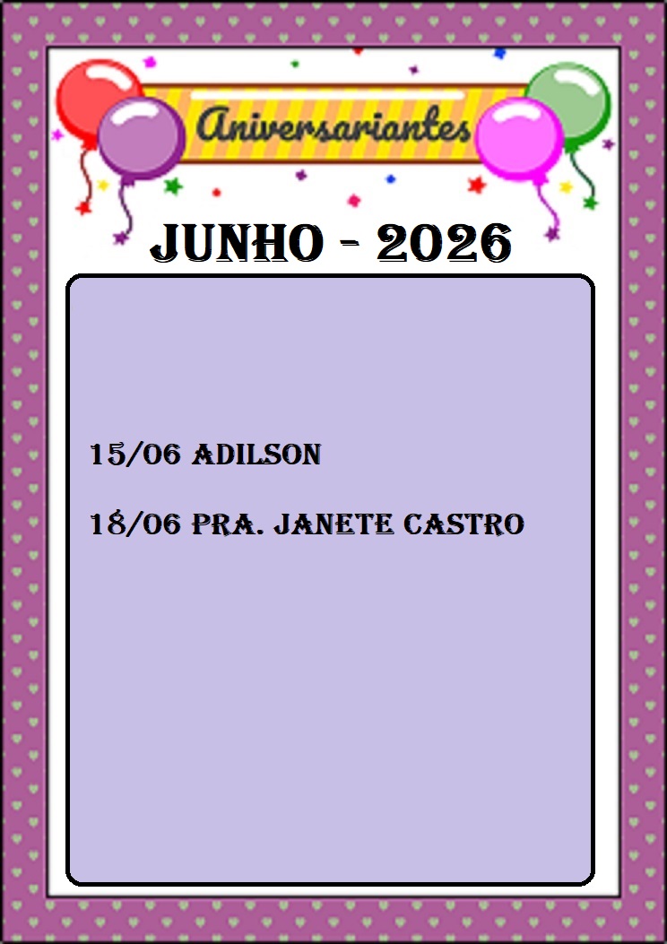 Publicidade Agenda de Aniversario - Junho 2026
