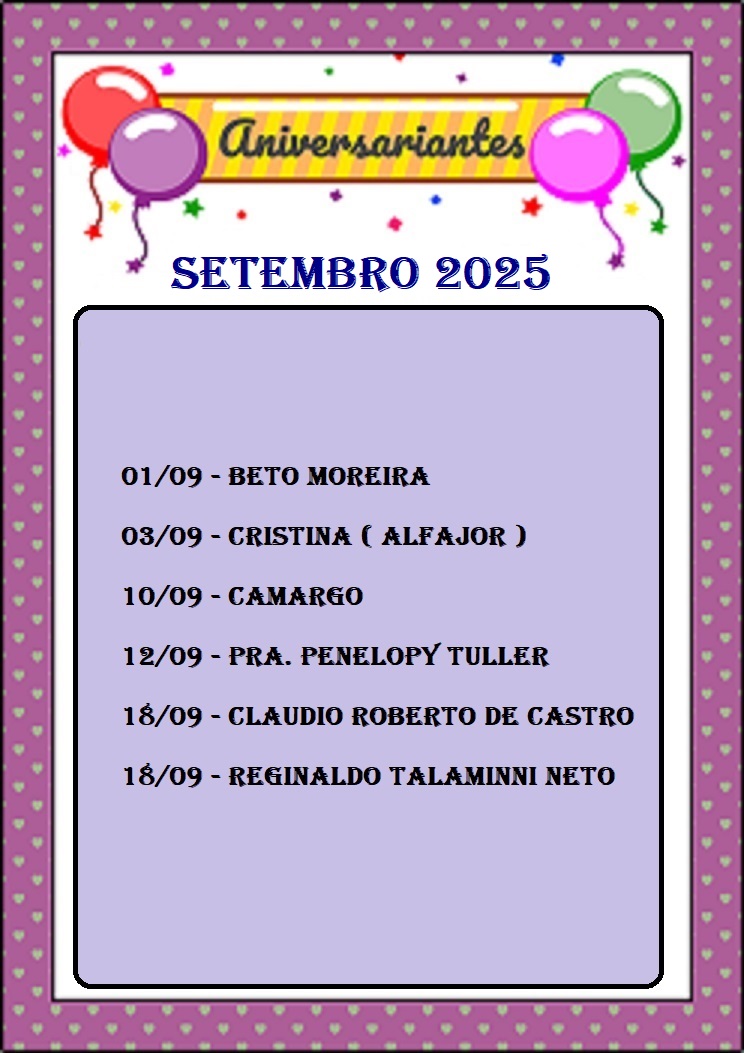 Publicidade Agenda de Aniversário Setembro 2025