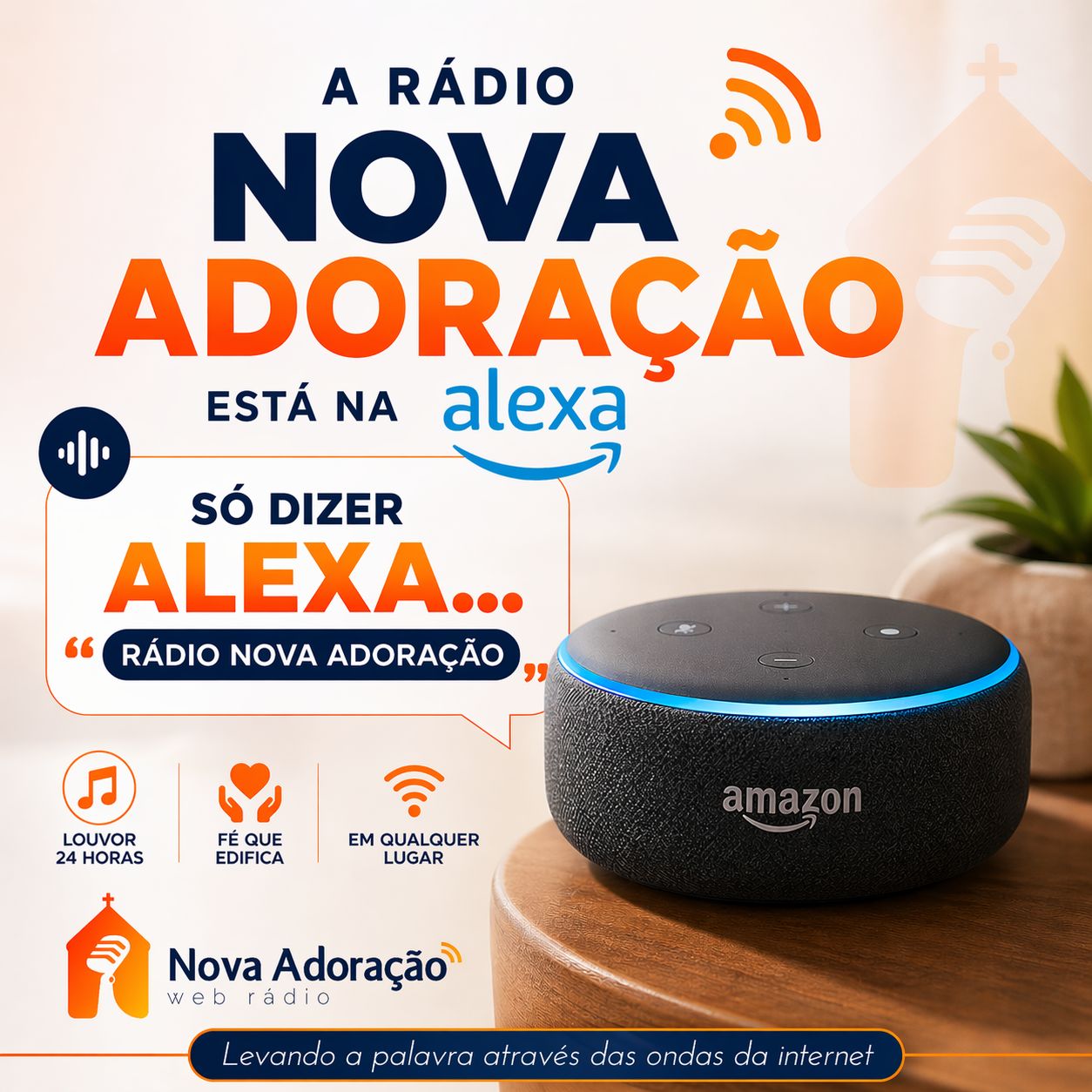 Publicidade Rádio Nova Adoração na Alexa
