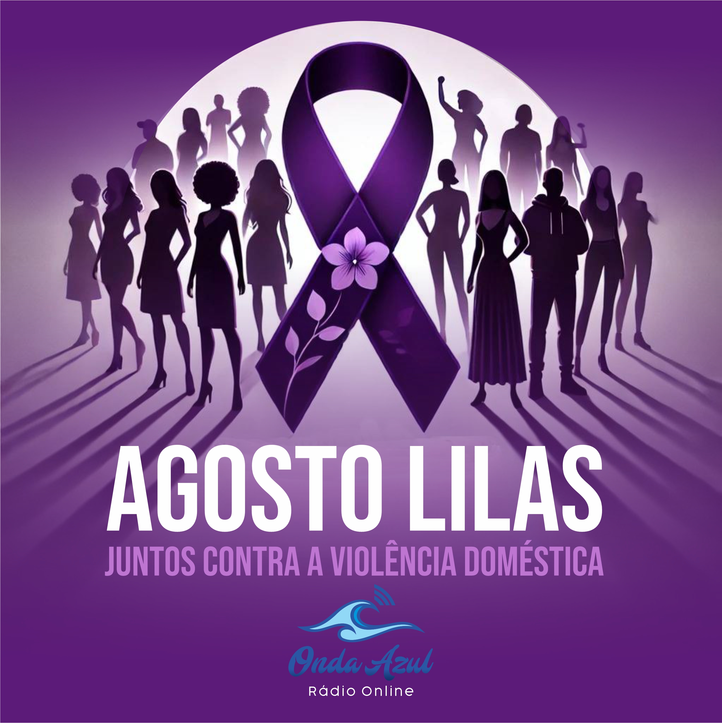 Publicidade Agosto Lilas contra a violência doméstica