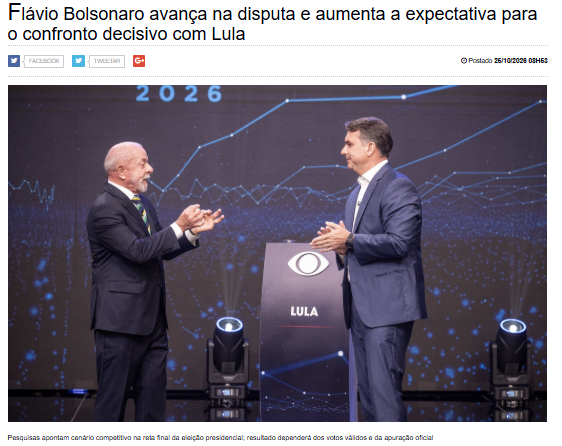 Publicidade Disputa Final Flávio x Lula