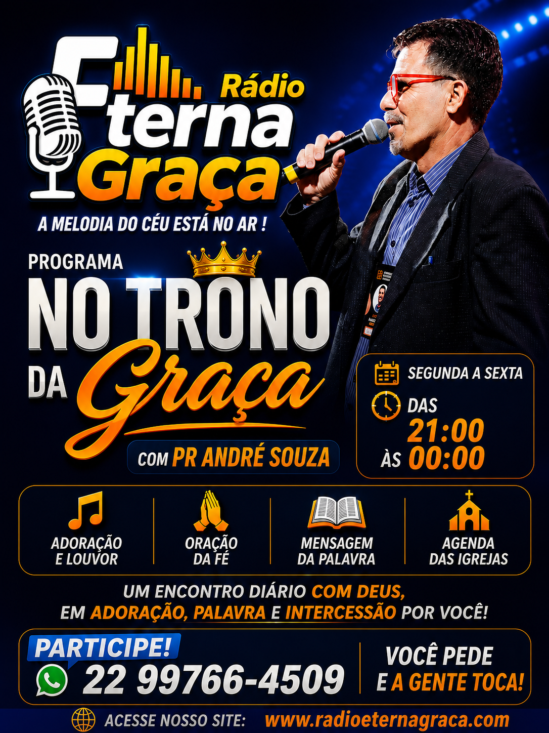 Publicidade CARTAZ PROG NO TRONO DA GRAÇA