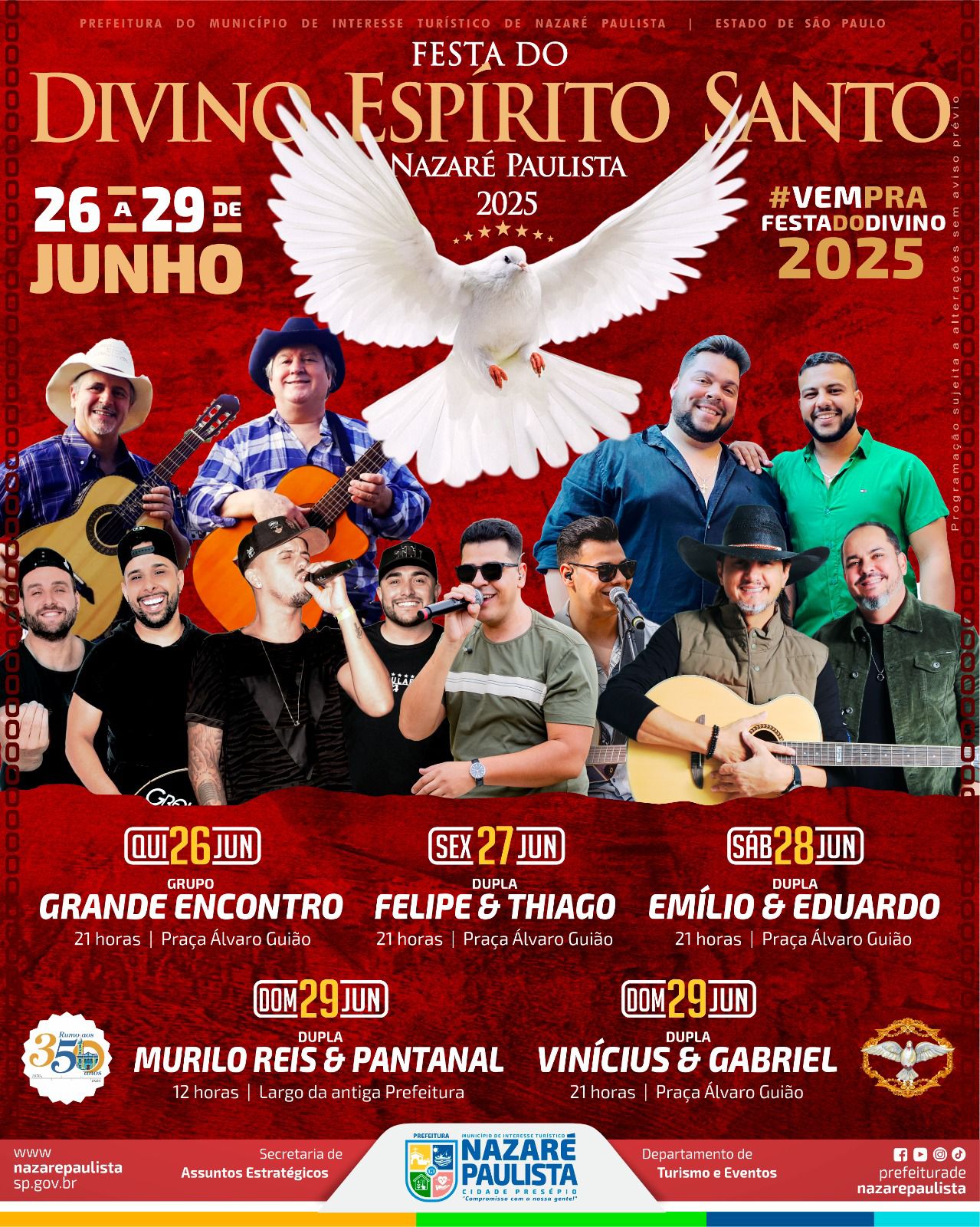 Publicidade Festa do Divino do Espirito Santo de Nazaré Paulista SP