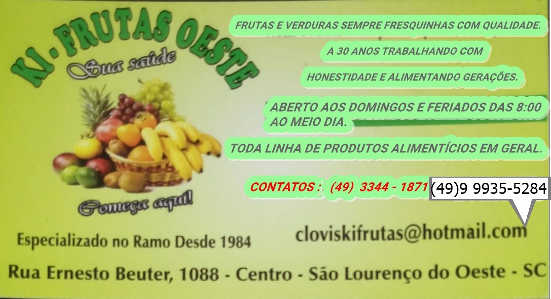 Publicidade KI-FRUTAS OESTE 