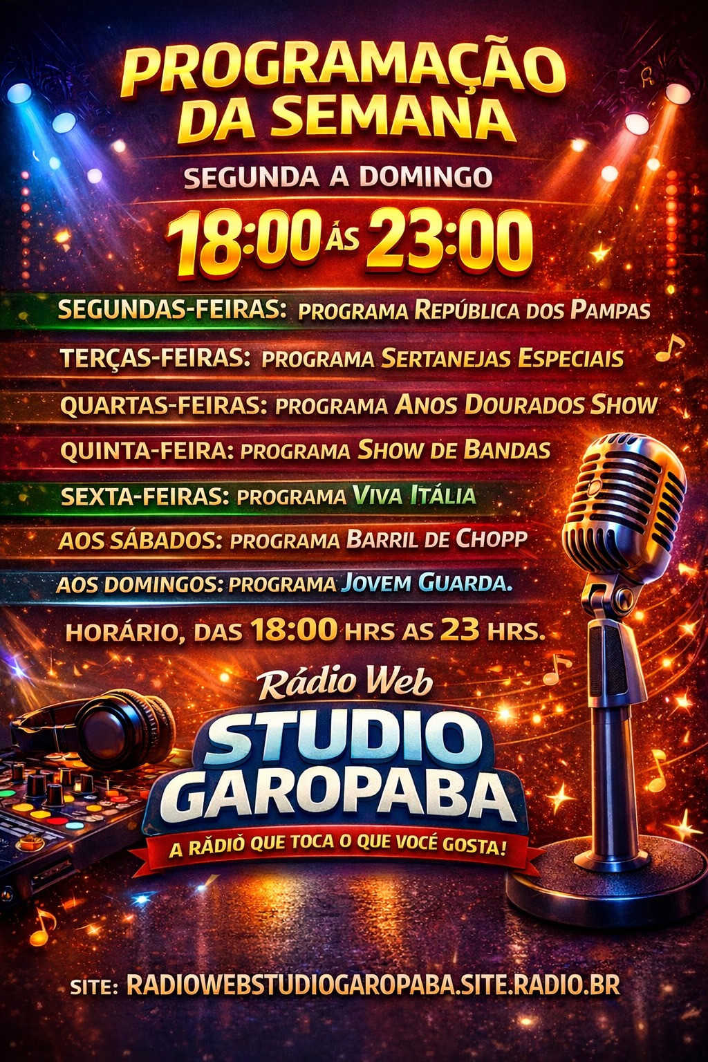 Publicidade Programação Semanal