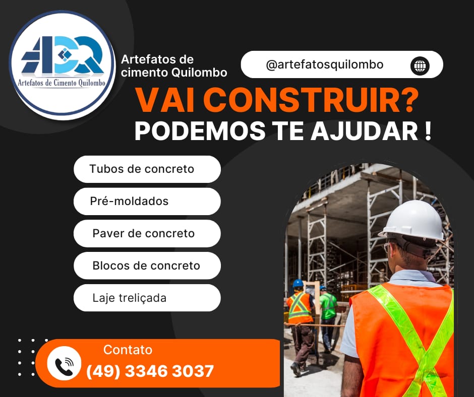 Publicidade ARTEFATOS DE CIMENTO QUILOMBO