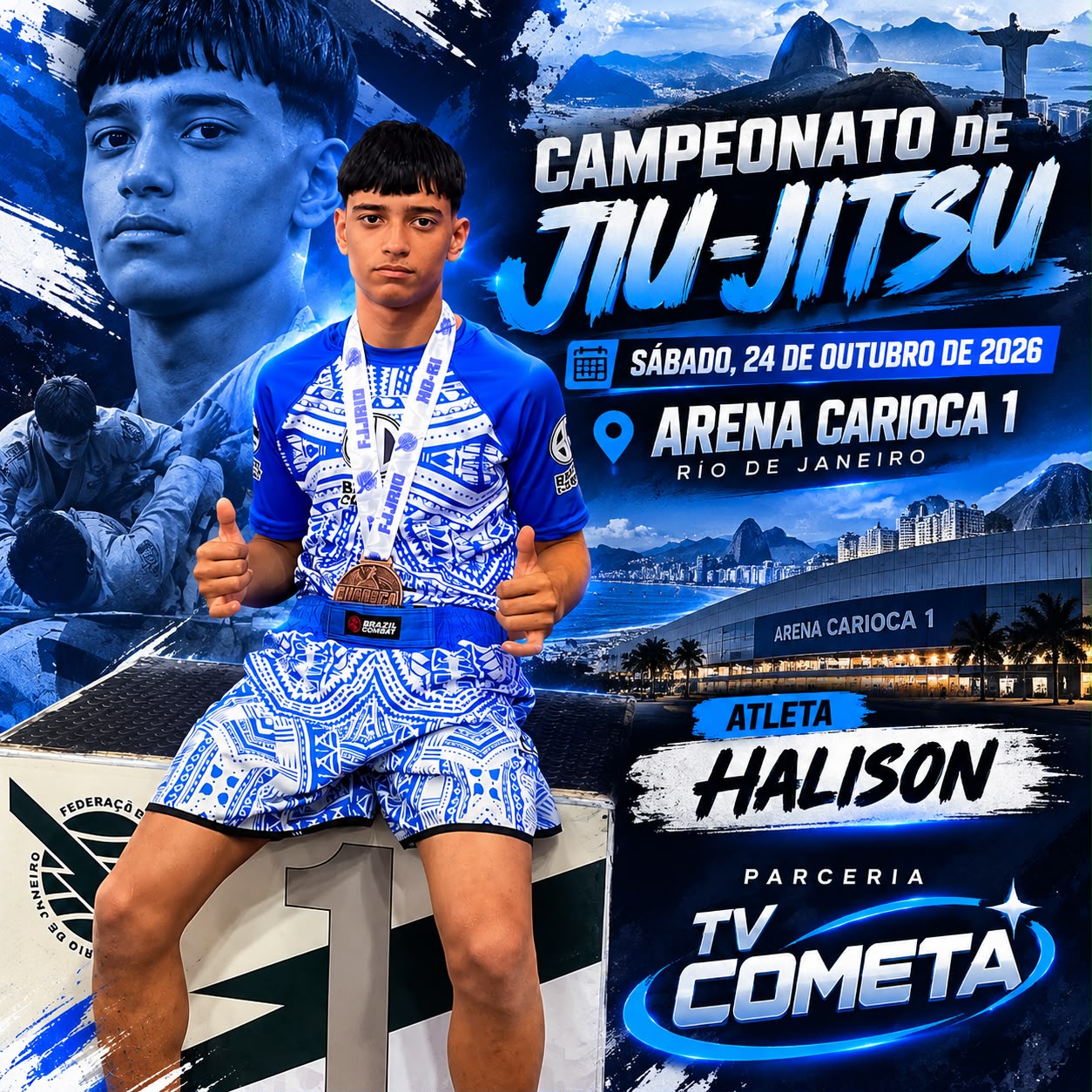 Publicidade Campeonato de jiu-jitsu atleta Halison